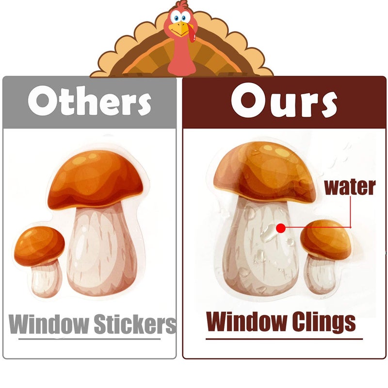 Funnlot Fall Window Clings 158PCS Thanksgiving Window Clings for Glass Windows Fall Decor for Offices Turkey Home School Office - Image 4